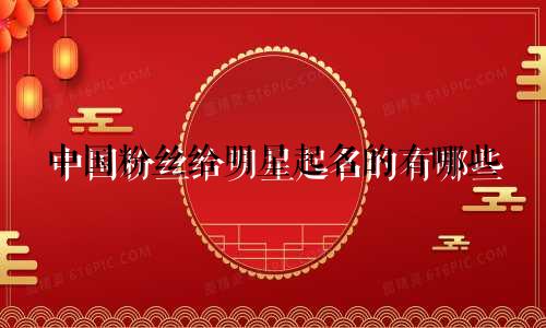 中国粉丝给明星起名的有哪些