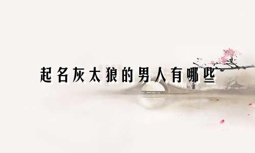 起名灰太狼的男人有哪些