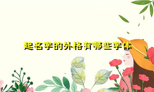 起名字的外格有哪些字体