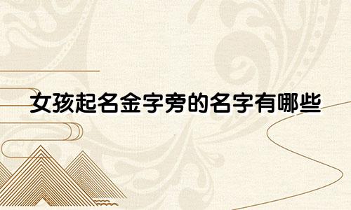 女孩起名金字旁的名字有哪些