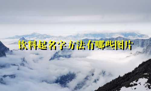 饮料起名字方法有哪些图片