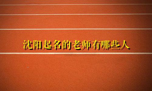 沈阳起名的老师有哪些人