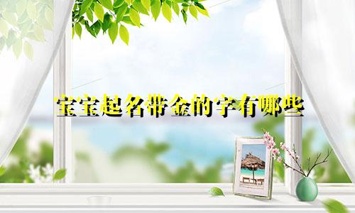 宝宝起名带金的字有哪些