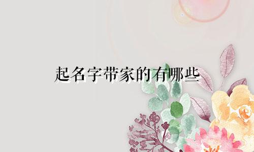 起名字带家的有哪些