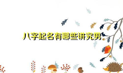 八字起名有哪些讲究男