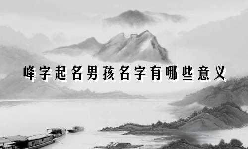 峰字起名男孩名字有哪些意义