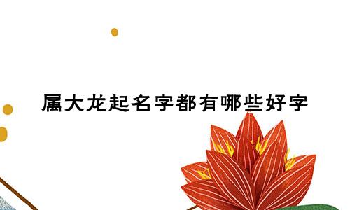 属大龙起名字都有哪些好字