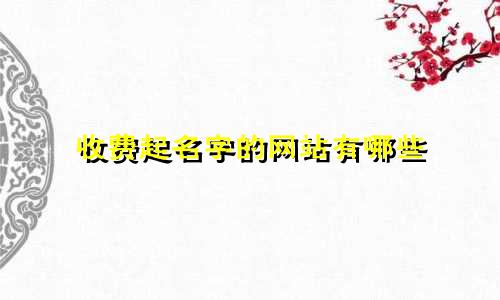 收费起名字的网站有哪些