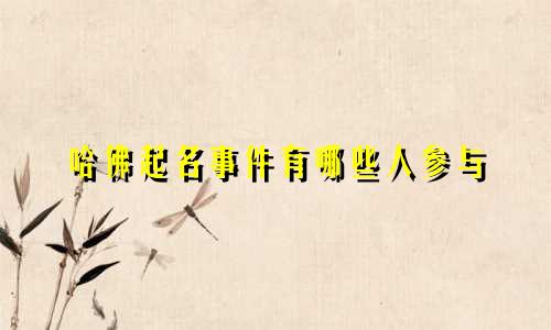 哈佛起名事件有哪些人参与