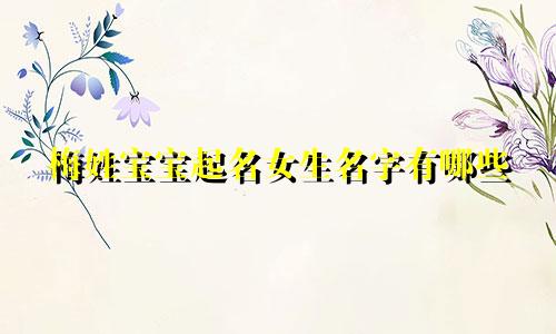 梅姓宝宝起名女生名字有哪些
