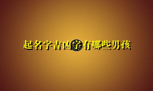 起名字吉凶字有哪些男孩