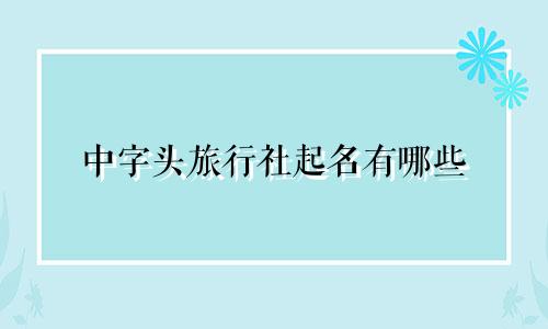 中字头旅行社起名有哪些