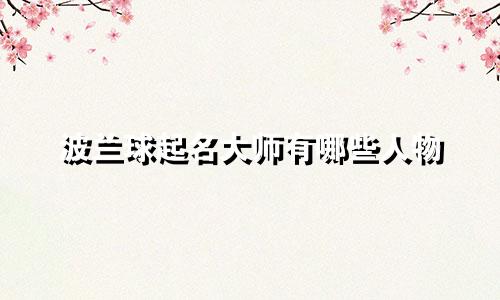波兰球起名大师有哪些人物