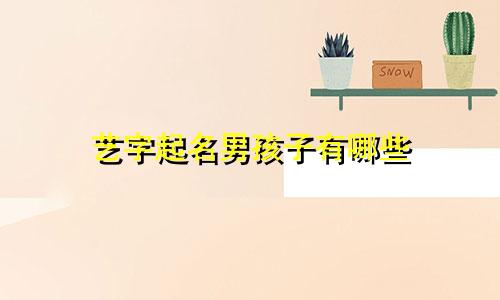 艺字起名男孩子有哪些