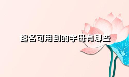 起名可用到的字母有哪些