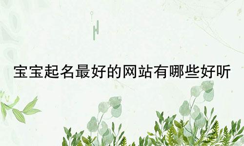 宝宝起名最好的网站有哪些好听