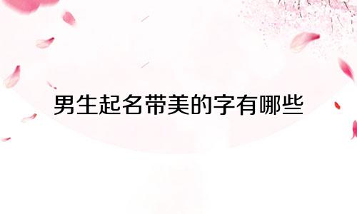 男生起名带美的字有哪些