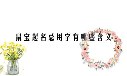 鼠宝起名忌用字有哪些含义