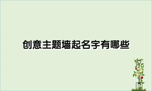 创意主题墙起名字有哪些