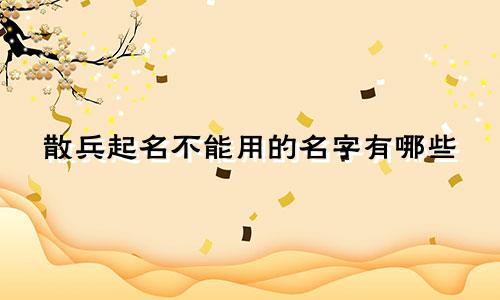 散兵起名不能用的名字有哪些