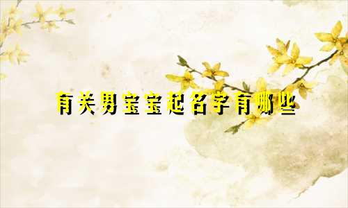 有关男宝宝起名字有哪些