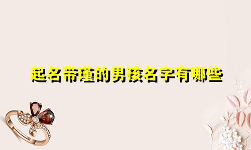 起名带瑾的男孩名字有哪些