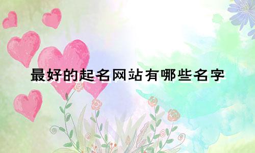 最好的起名网站有哪些名字