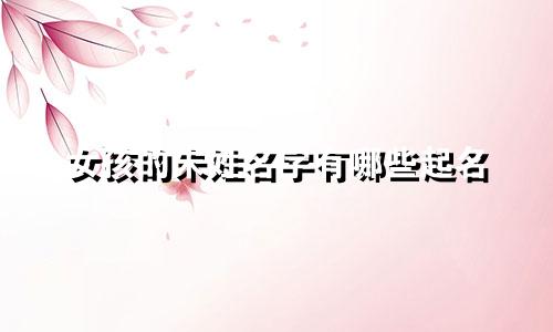 女孩的朱姓名字有哪些起名