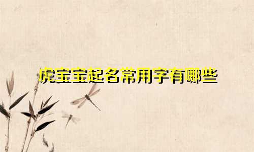 虎宝宝起名常用字有哪些