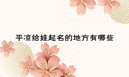 平凉给娃起名的地方有哪些