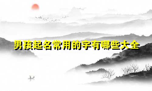 男孩起名常用的字有哪些大全