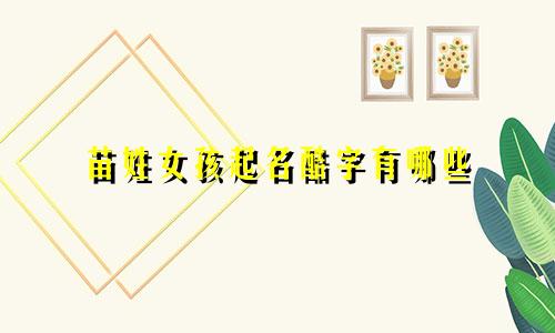 苗姓女孩起名酷字有哪些