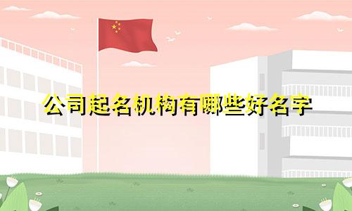 公司起名机构有哪些好名字