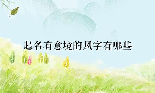 起名有意境的风字有哪些