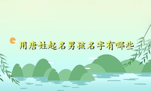 用唐姓起名男孩名字有哪些