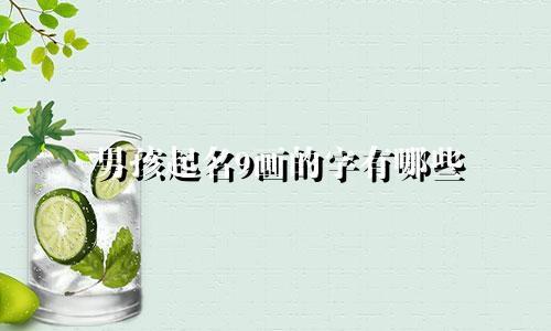 男孩起名9画的字有哪些