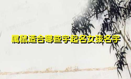 属鼠适合哪些字起名女孩名字