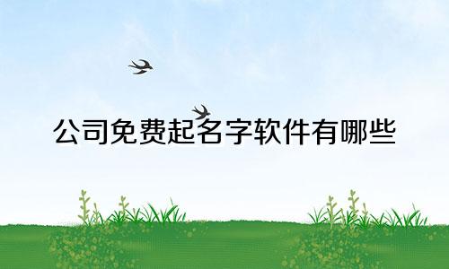 公司免费起名字软件有哪些