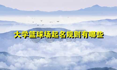 大学篮球场起名规则有哪些