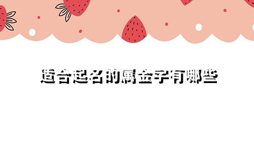 适合起名的属金字有哪些