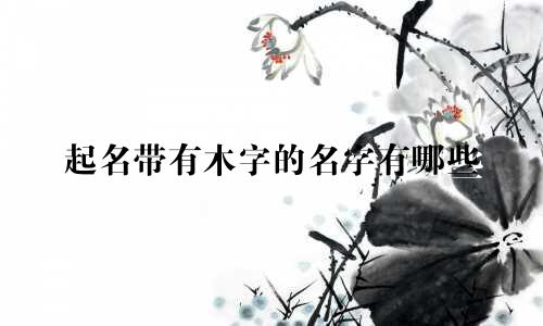 起名带有木字的名字有哪些