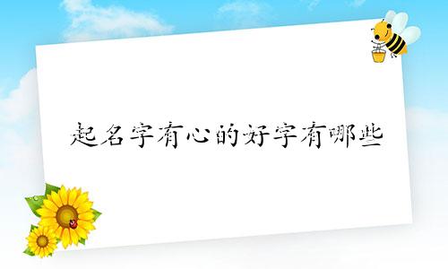 起名字有心的好字有哪些