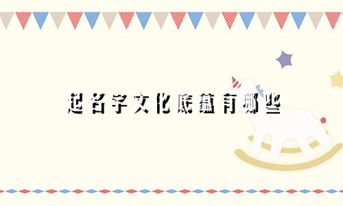起名字文化底蕴有哪些