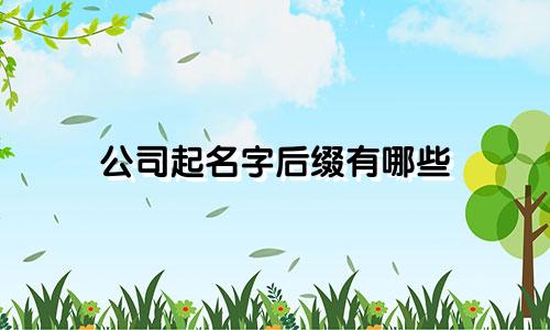 公司起名字后缀有哪些