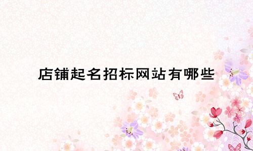 店铺起名招标网站有哪些