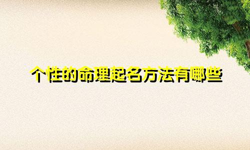 个性的命理起名方法有哪些
