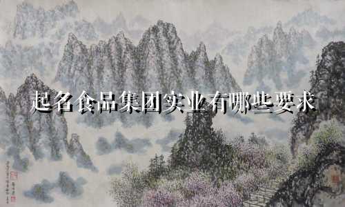 起名食品集团实业有哪些要求