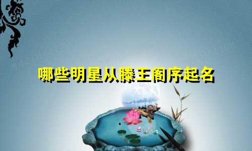 哪些明星从滕王阁序起名