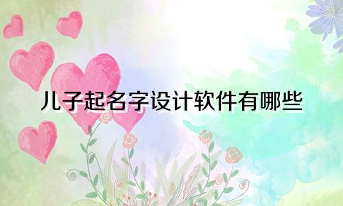 儿子起名字设计软件有哪些