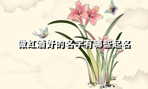 做红酒好的名字有哪些起名